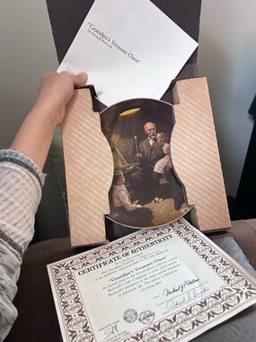 Normal Rockwell “Grandpas Treasure Chest” Knowles Light Campaign Plate Box Certi